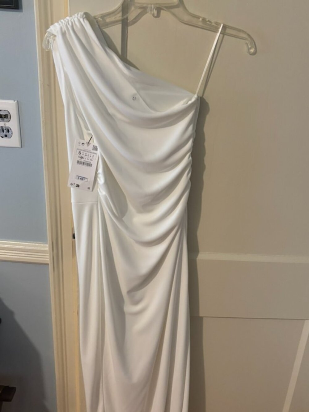 NWT Wedding Rehearsal, Bridal Shower One-Shoulder White Zara Dress